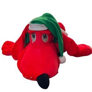 Christmas Poinsetter Dog Plush VTG 1986 Commonwealth Big Red Puppy READ